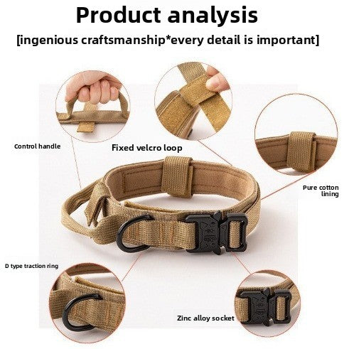 Adjustable Nylon Dog Collar ? Durable Outdoor Hiking Dog Collar for Medium Large Dogs